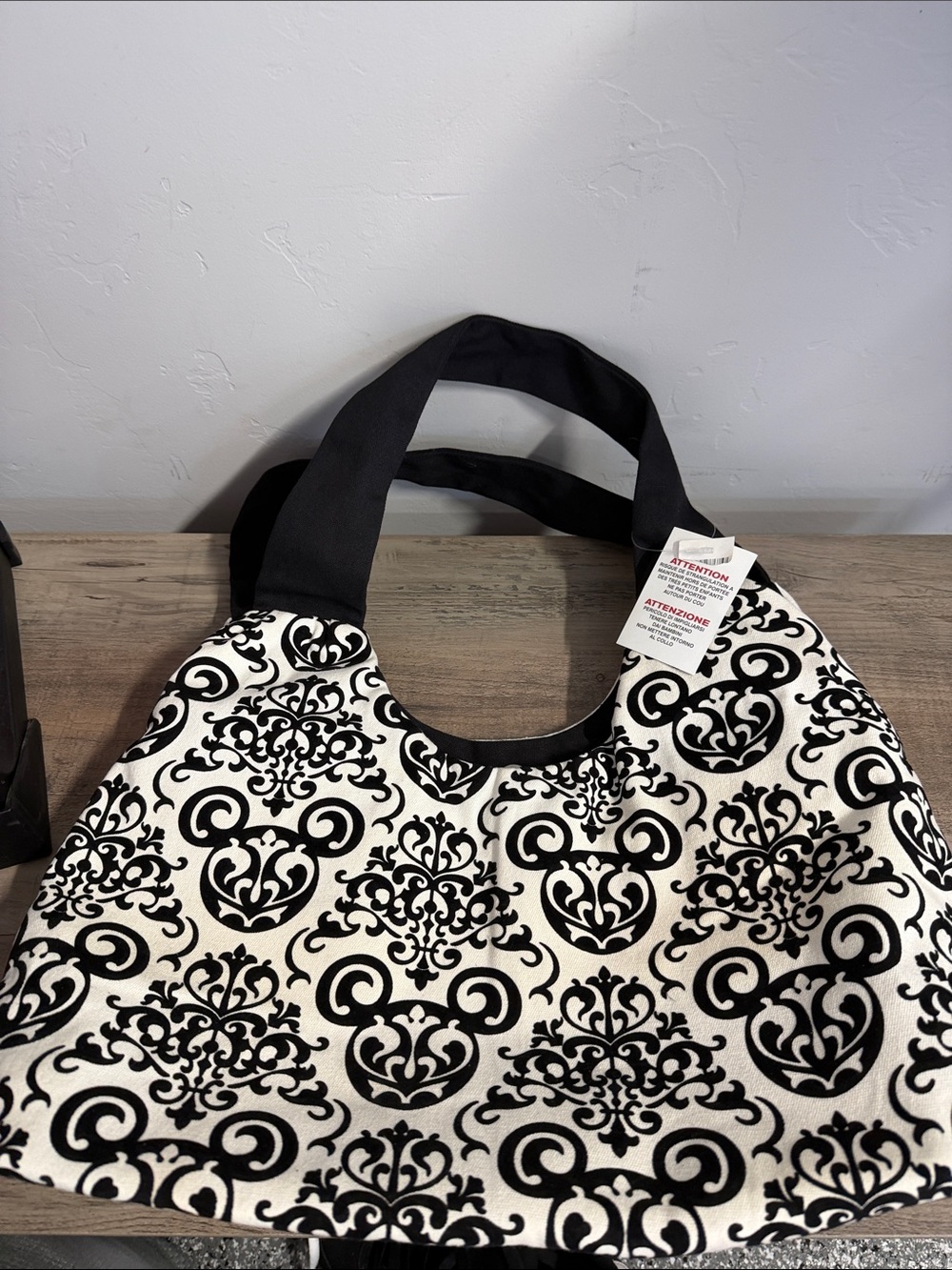 Disney Black & White Damask-Style Shoulder Bag